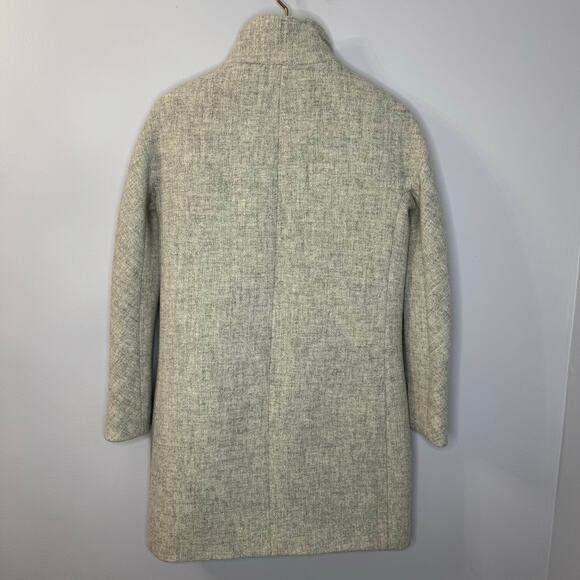 J Crew Cocoon Coat Italian Stadium Cloth Wool Blend Nello Gori Grey Classic 00 - Picture 7 of 12